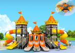 Multifunction Kids Plastic Playground Equipment Three Lane Tube Slide For Parks
