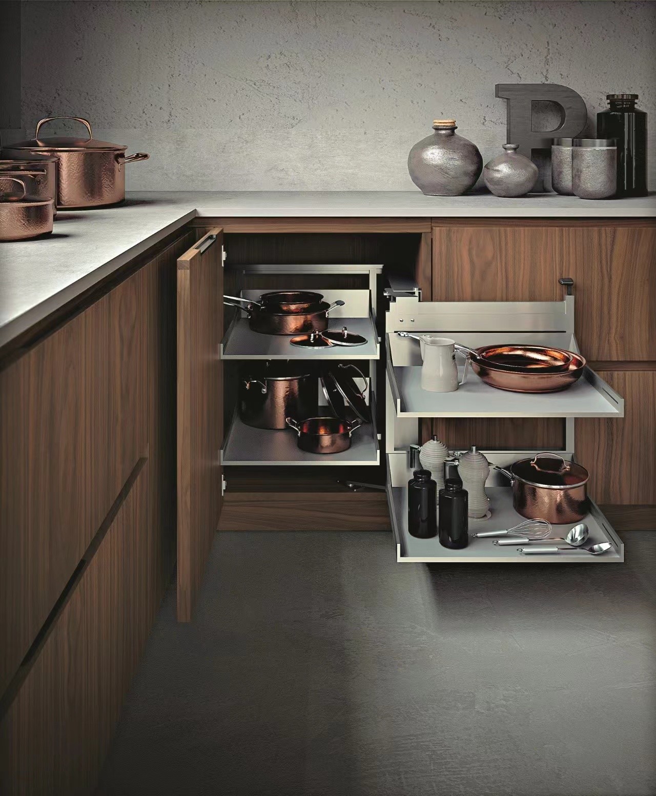 Aluminium Modular Corner Cabinet Solutions Melamine Kitchen Cabinets