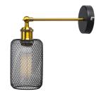 Vintage Iron net Wall Lamp Black metal cage Wall Lights Bedroom bedside lamp（WH