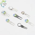 Wholesale single double pronged forks golf accessories metal zinc alloy colorful