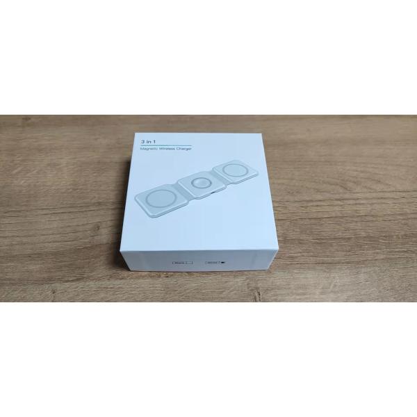 Foldable Magnetic Wireless Phone Charger Stand 3in1 15W For Watch And Earphone
