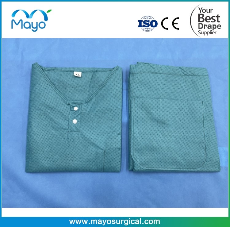 Soft Disposable PP SMS Non Woven Medical Scrub Suit With Shirt And Pants
