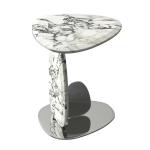 Smooth Surface Oval Black Marble Top Sofa Table Height 55cm