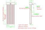 220V 3P 10KW PTFE Immersion Heater , Over The Side Immersion Heater