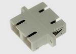 Multi Mode Beige Fiber Optic SC SC Duplex Coupler With Flange