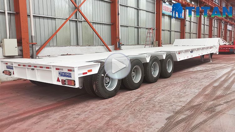 TITAN 4 Axle 100 Tons Folding Gooseneck Trailer for Sale Folding Neck Lowboy for Sale