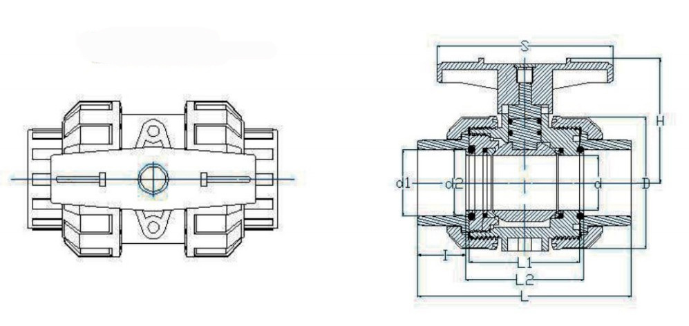 Water Supply Plastic PVC Ball Valve UPVC Double Union Ball Valve
