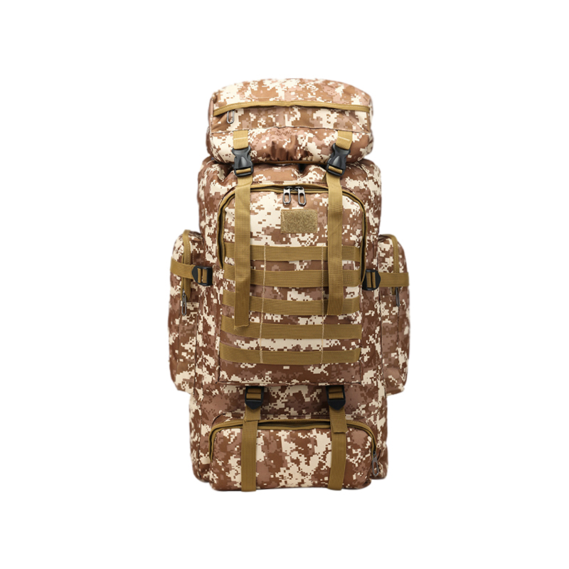 80L Waterproof Black Color Backpack for Camping and Outdoor Sport in 600D Polyester
