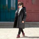 Bilemi Boys Long Winter Warm Korean Handsome Solid Color Thick Kid Down Jacket
