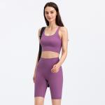 Yoga Buttery Soft Cross Back Push Up Energy RGS Bra Gym Fitness Set 230gsm