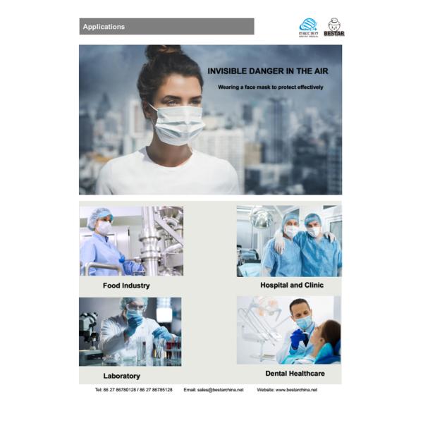 TYPE IIR Dustproof Sterile Disposable Face Mask For Food Processing