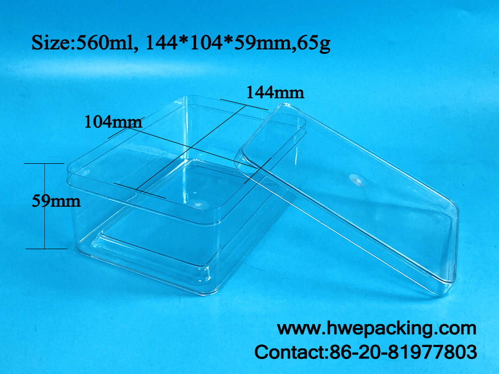 Fresh Bread Pastry 560ml Stackable PET Packaging Box For Bakery Bakeshop