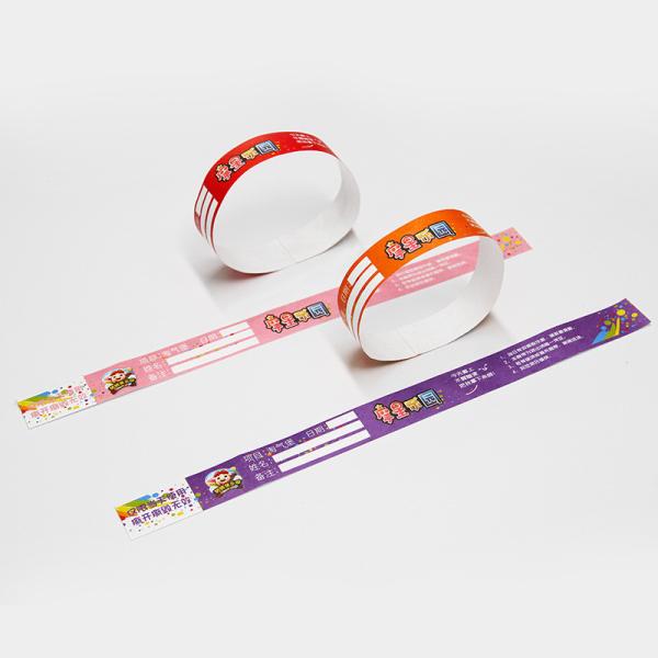 Event PP Synthetic Paper Custom Wristband Logo Printed Water/Sweat Resistant