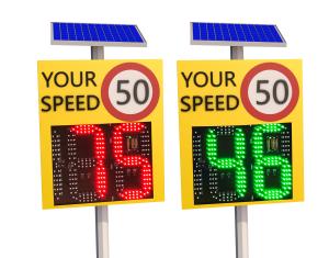 Wholesale Top Quality Two Digital A half Traffic Radar Speed Sign With 60watt Solar Panel from china suppliers