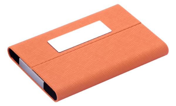 50 Business Card Capacity Slim Metal Business Card Holder PU Design With Compact