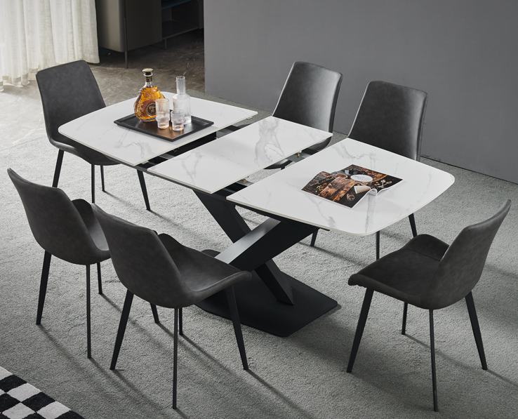 Luxury Round Dining Table And Chairs 4-6 Minimalist Ins Style Turntable