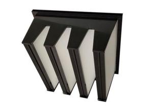 Wholesale Dust Holding Capacity V Bank Filter With FiberGlass Media 80 Degree Work Temperature from china suppliers