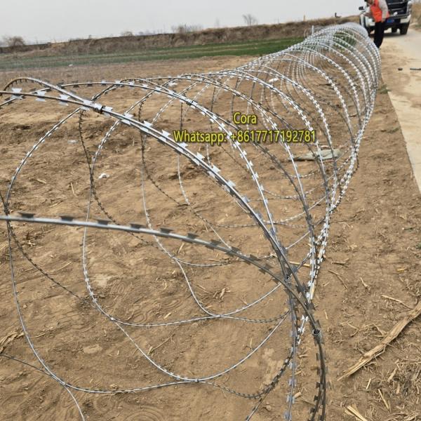 Country Border Protection Fence Galvanized BTO 22 Razor Barbed Wire