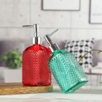 Polka Dot Glass Bottle 500ml For Press Type Dispensing Of Hand Sanitizer And