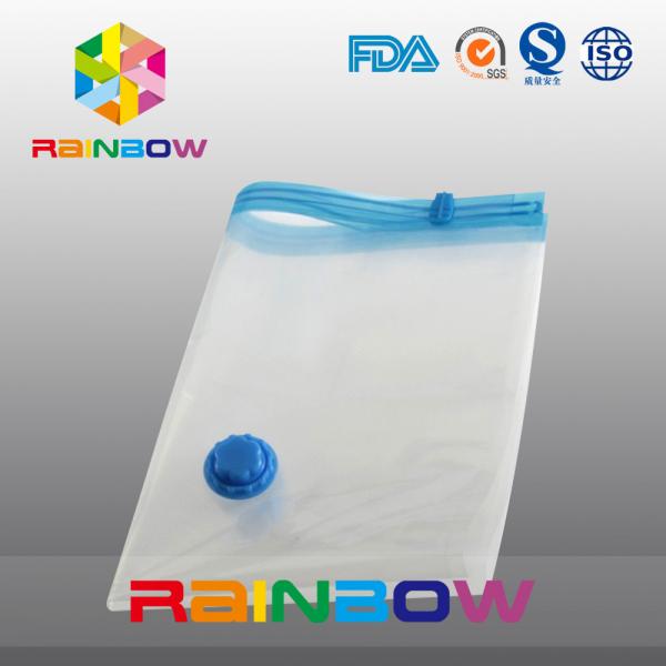 Quality Transparent Vacuum Seal Bag for Food / Apparel / Quilt Storage With Zipper And Valve for sale