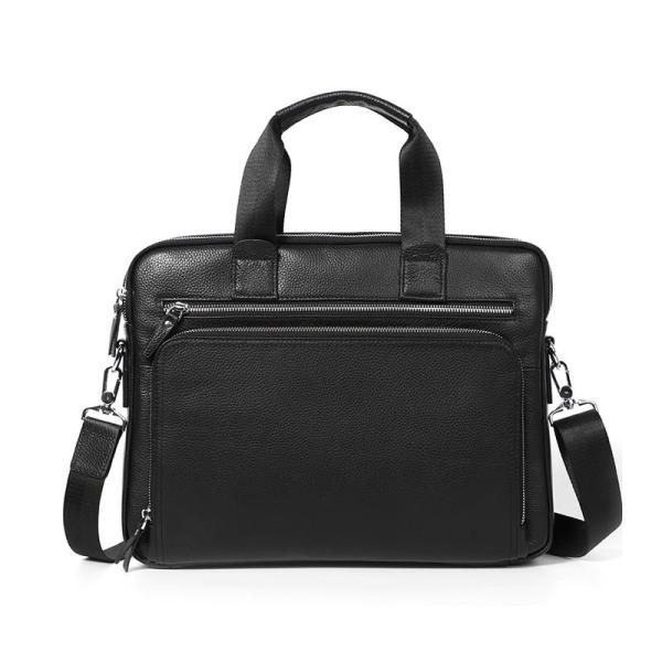 High Quality Classic Zipper Laptop Briefcase Genuine Leather Custom Business