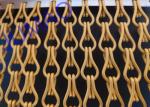 Aluminum Metal Chain Link Curtains Hanging DIY Drapery With Matte Golden Color