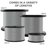 Polished 1/8'' Stainless Steel Aircraft Wire Rope for Cable Railing Kit Marine