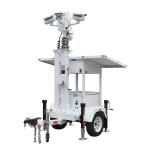 Q235 Steel Solar Security Trailer With 6.5m Electric Mast High Performance