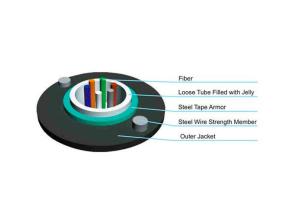 Wholesale GYXTW 12 Strand Multimode Unitube Light Armored Optical Cable For Duct from china suppliers
