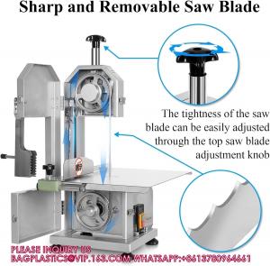 China Electric Meat Bone Saw 750W Band Saw Commercial Meat Saw For Butcher Cutting Frozen Meat Into Slice Bandsaw Machine on sale