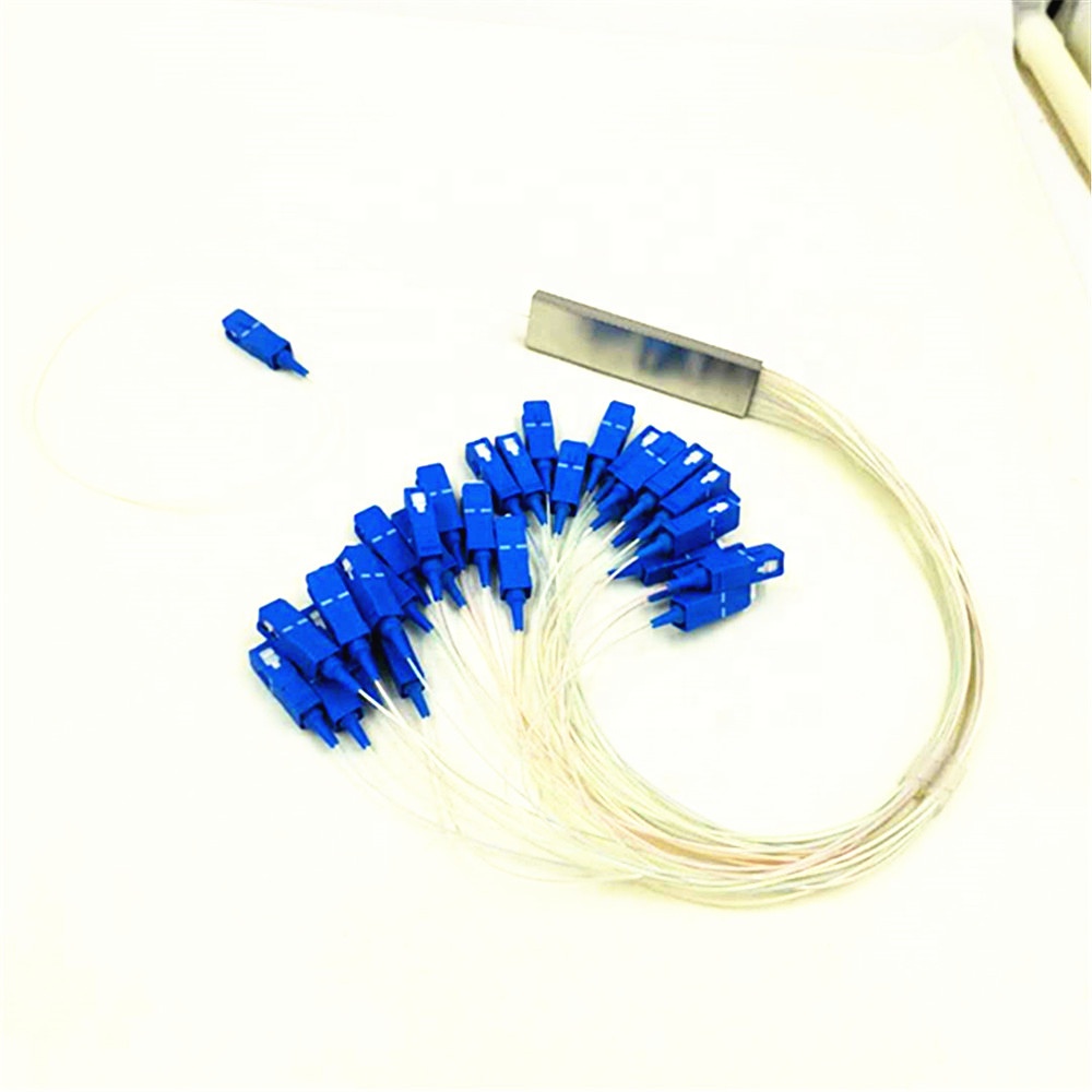 Factory direct mini model 1X32 steel tube with SC / UPC connector optical splitter