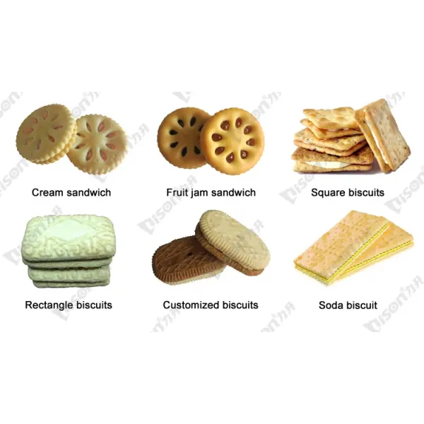 High Speed Biscuit Sandwiching Machine Four Lane Cream Biscuit Machine With Conveyor