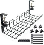 No Drill Cable Management Tray Under Desk for Organizing Cords in Living Room