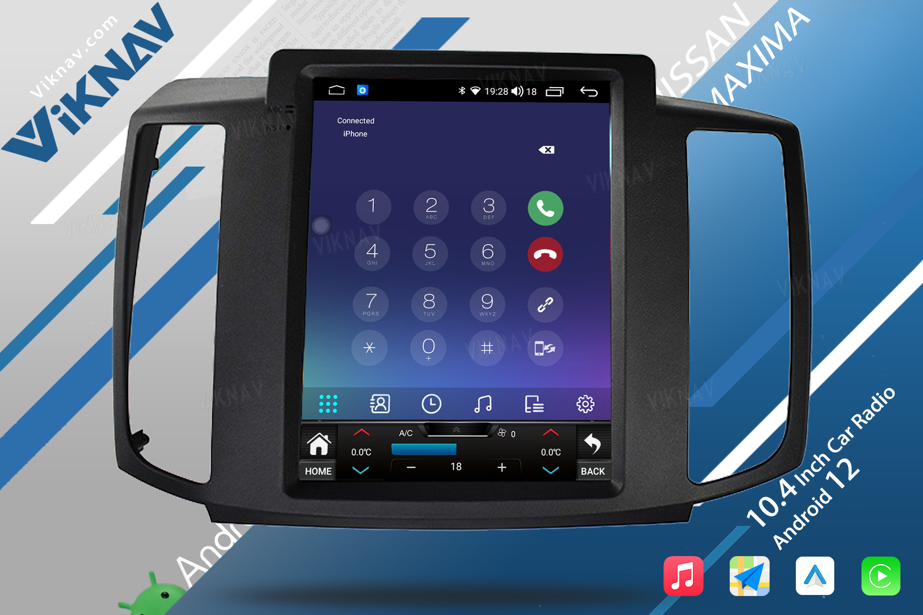 2008-2012 Nissan MAXIMA Double Din Bluetooth Head Unit Car Stereo Replacement