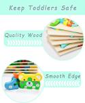 Montessori Wooden Toddler Puzzles for Boys Girls Ages 1-4 6 Pack Animal Learning