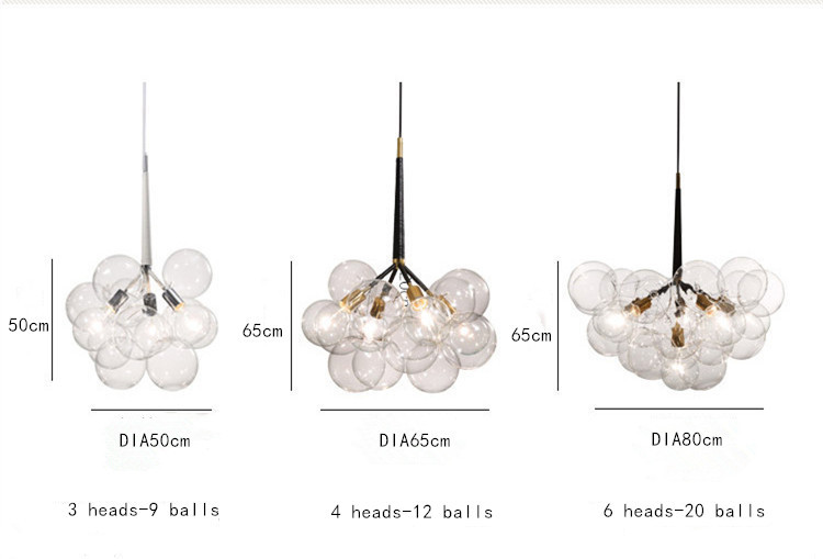 Nordic Concise Molecular Glass Chandelier Living room Bar Jumbo Bubble Chandelier(WH-MI-326)