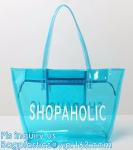 Fashion woman full print pvc private label handbag manufacturer, PVC Transparent
