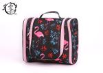 Large Size Portable Makeup Bag , Waterproof Canvas Travel Pink Crane Lady