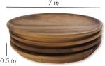 5pcs/Set Wooden Serving Plates 15cm 18cm 20cm Acacia Wood Round Serving Platter