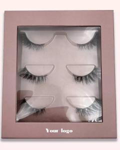 Wholesale Craft Cardboard Pink Eyelash Box Booklet Custom Logo Packaging Glossy Lamination from china suppliers