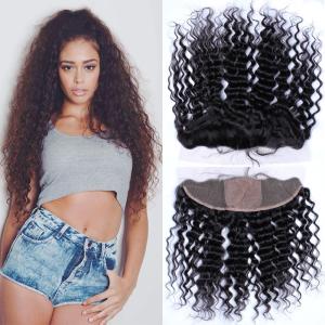 Wholesale Silk Base Deep Wave Lace Frontal Unprocessed Human Hair Lace Closure Piece from china suppliers