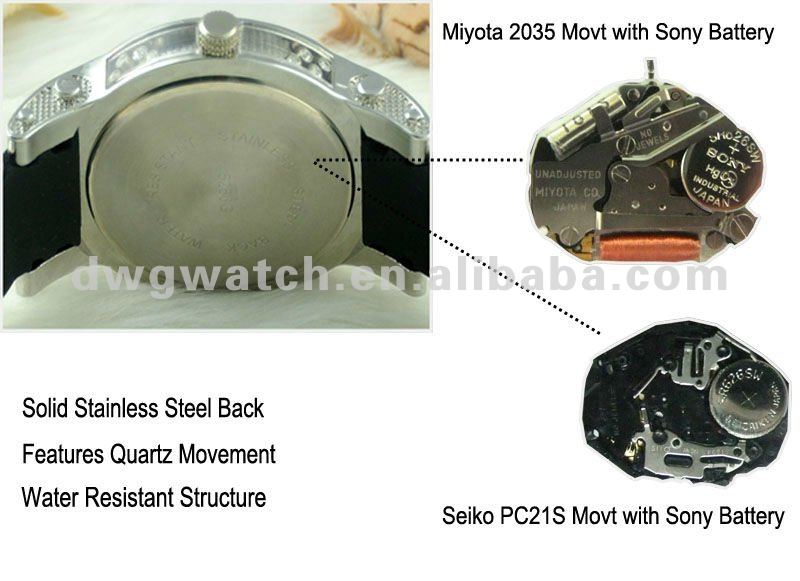Hip Hop Luxury Men Watch with Bling Bling Watch Face