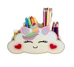 Wooden Unicorn Pencil Holder pencil box crayon box home office & Pencil Stand Or