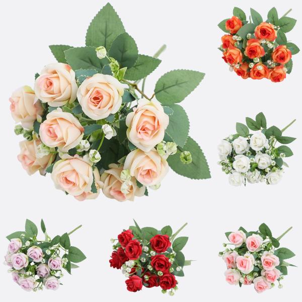 Artificial Rose Bouquet in White Perfect for Living Room and Mall Display