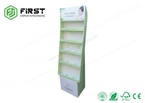 China Easy Assembly Promotional Cardboard Paper Floor Display Stand With Customized Printing on sale