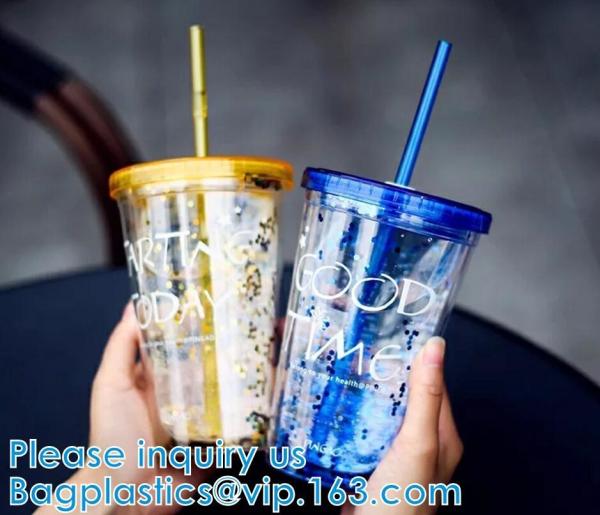 Sequin Double Layer Water Bottle Glitter Cup Heat Cold Insulation Party Home
