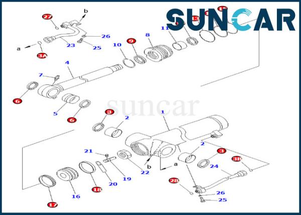 Inner Parts 707-98-36710 7079836710 Arm Repair Seal Kit Hydraulic Cylinder Fits