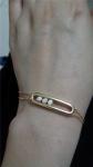 Cheap Price 18K Yellow Gold Bracelet with Moveable 3 Diamonds