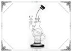 Ball Recycle Bong 9'' Glass Smoking Pipes 14.4mm Joint Size Clear Color