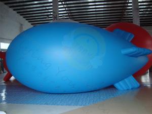 China Durable Advertising Helium Zeppelin , Blue Waterproof Inflatable Blimps on sale